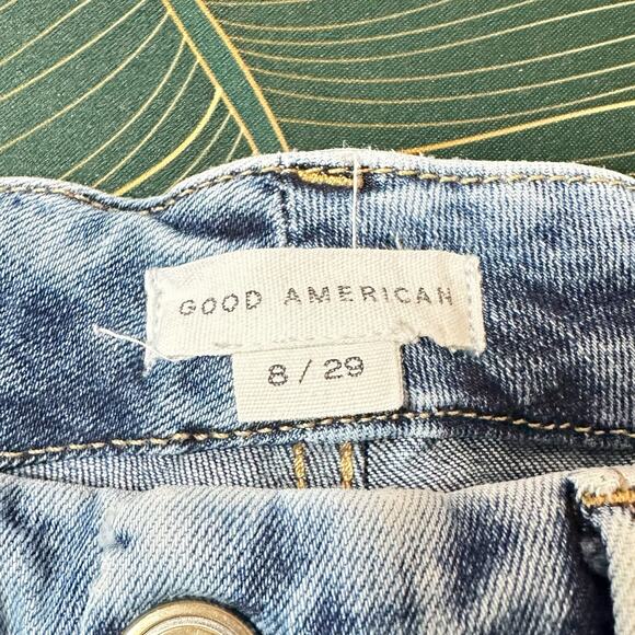Good American Good Waist Cropped Skinny Jeans Blue633 Blue Wash Women 8/29 - Picture 4 of 10